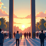 Boston Memorial Welcomes 21‑Foot World Trade Center Beam — AI-generated editorial illustration