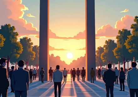 Boston Memorial Welcomes 21‑Foot World Trade Center Beam — AI-generated editorial illustration