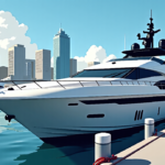 Mystery $150M Superyacht Docked in LA: The Hidden Name of Samsara — AI-generated editorial illustration