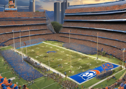 Boise State’s Group of Six Faces New Challenges in 2024 — AI-generated editorial illustration