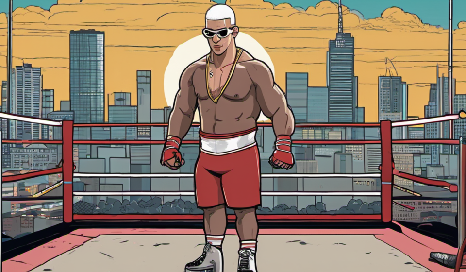 Bad Bunny’s WWE Journey: Training, Show Cancellations, and a New Orlando Chapter — AI-generated editorial illustration
