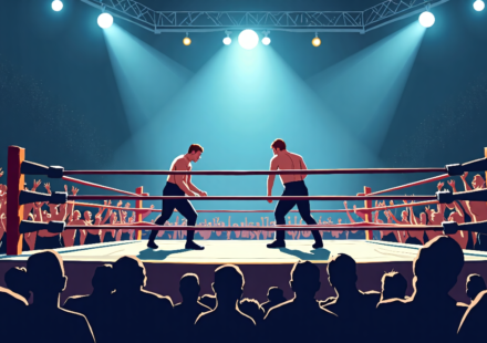 Inside the Ring: How Pro Wrestling Stars Master Match Psychology — AI-generated editorial illustration
