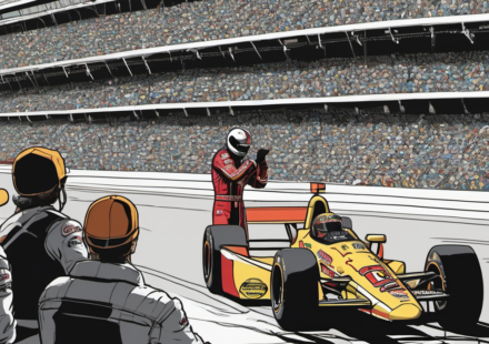 Denny Hamlin’s Title Outlook & Carson Hocevar’s Walk‑Out Anthem — AI-generated editorial illustration