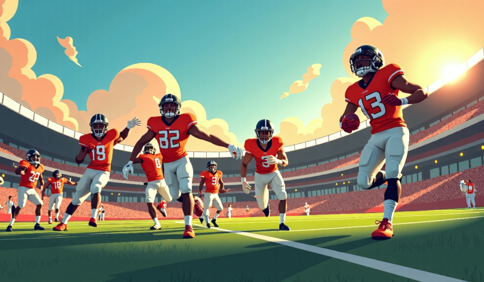 Miami’s Dominant 45‑6 Win: Mensah Debut & Toney’s Record — AI-generated editorial illustration