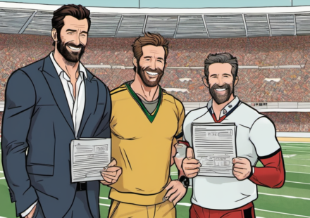 Hugh Jackman Eyes Soccer Club Ownership to Join Ryan Reynolds’ Wrexham Venture — AI-generated editorial illustration