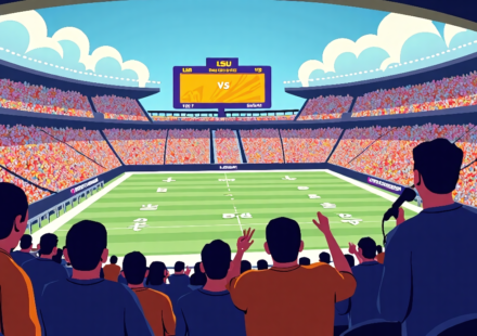 Week 1 College Football Picks: LSU vs. Clemson, Notre Dame vs. Wisconsin — AI-generated editorial illustration