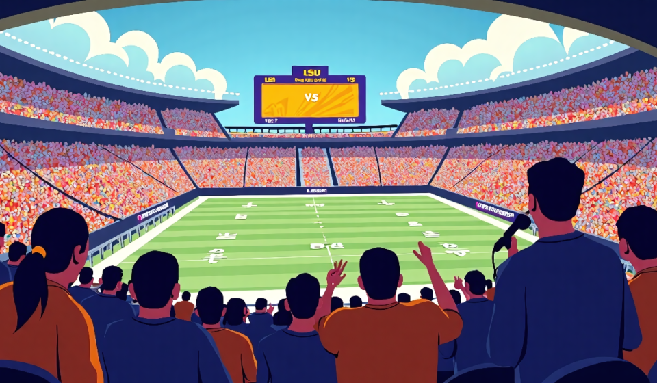 Week 1 College Football Picks: LSU vs. Clemson, Notre Dame vs. Wisconsin — AI-generated editorial illustration