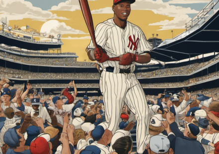 Yankees Rally, Brewers Hold Cubs, Acuña Jr. Hits 200th HR — AI-generated editorial illustration