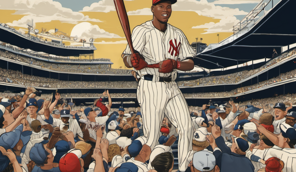Yankees Rally, Brewers Hold Cubs, Acuña Jr. Hits 200th HR — AI-generated editorial illustration