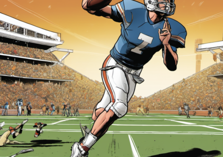 Arch Manning vs. Dante Moore: Who Wins No. 1 in the 2027 NFL Mock Draft? — AI-generated editorial illustration
