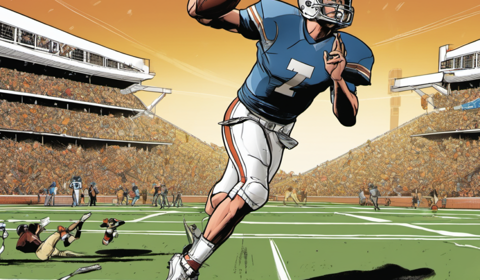 Arch Manning vs. Dante Moore: Who Wins No. 1 in the 2027 NFL Mock Draft? — AI-generated editorial illustration