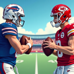 Josh Allen vs. Patrick Mahomes: Who’s the NFL’s Top QB Now? — AI-generated editorial illustration
