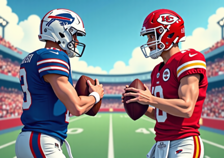 Josh Allen vs. Patrick Mahomes: Who’s the NFL’s Top QB Now? — AI-generated editorial illustration