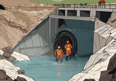 Three Workers Rescued From Nepal Hydropower Tunnel After 10‑Day Flood Debris Siege — AI-generated editorial illustration