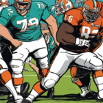 Giants’ Pass Rush Dominates Dolphins in Heated Joint Practice — AI-generated editorial illustration