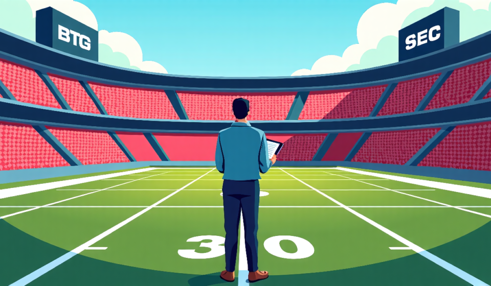 Urban Meyer Declares Big Ten the Premier College Football Conference — AI-generated editorial illustration