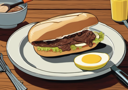 Salt Hank’s French Dip Sandwich Dominates U.S. Open Crowd — AI-generated editorial illustration