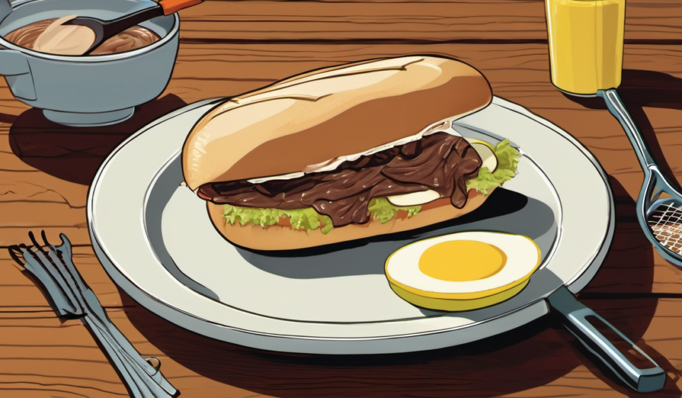 Salt Hank’s French Dip Sandwich Dominates U.S. Open Crowd — AI-generated editorial illustration