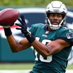 A.J. Brown Dominates Eagles in Joint Practice, Highlights Patriots’ Edge — AI-generated editorial illustration