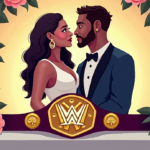 Kelani Jordan Announces New Name, Plans Title‑Gold Wedding with Carmelo Hayes — AI-generated editorial illustration