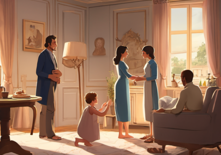Natalie Portman Welcomes Third Child, First with Partner Tanguy Destable — AI-generated editorial illustration