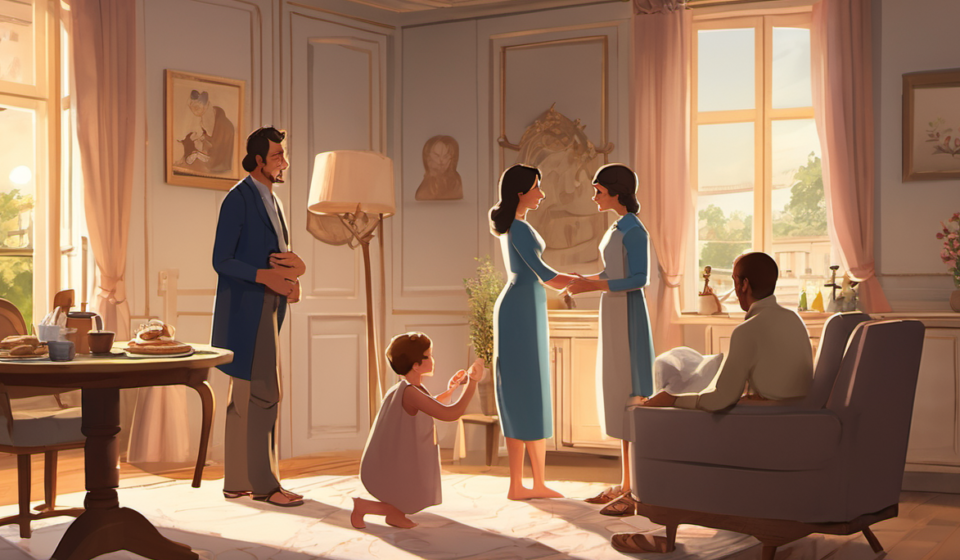 Natalie Portman Welcomes Third Child, First with Partner Tanguy Destable — AI-generated editorial illustration