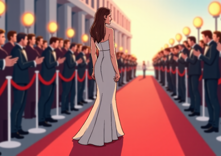 Phoebe Bridgers Stuns Venice Film Festival With Sheer Gown — AI-generated editorial illustration
