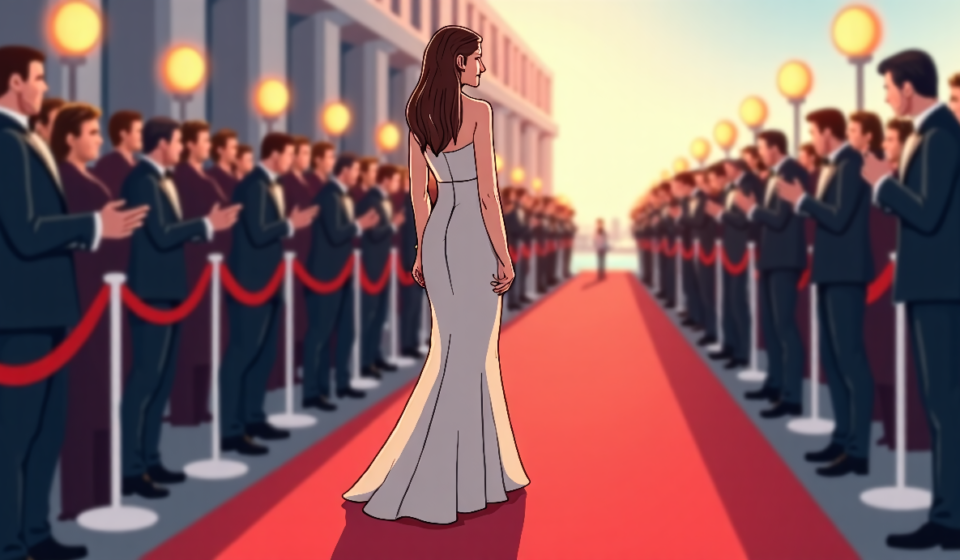 Phoebe Bridgers Stuns Venice Film Festival With Sheer Gown — AI-generated editorial illustration
