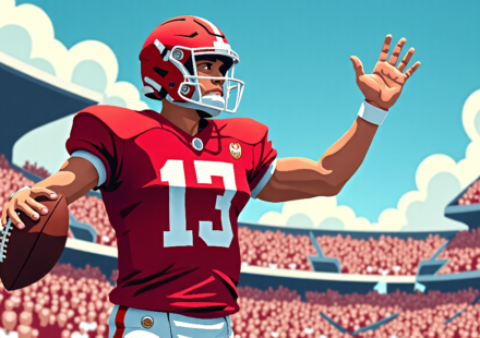 Josh Hoover: Indiana’s New Quarterback Shines in Season Opener — AI-generated editorial illustration