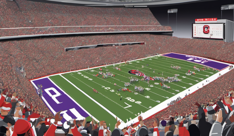 Bookmakers Back Ohio State, LSU, and Georgia for 2026 CFP — AI-generated editorial illustration