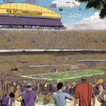 Lane Kiffin’s LSU Entrance Stuns Fans with Livvy Dunne, Theo Von, and Brooks Nader — AI-generated editorial illustration