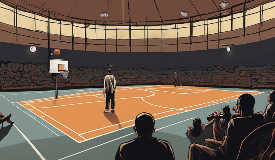 Enes Kanter Freedom Banned From WNBA Arena After Clash With Natasha Cloud — AI-generated editorial illustration