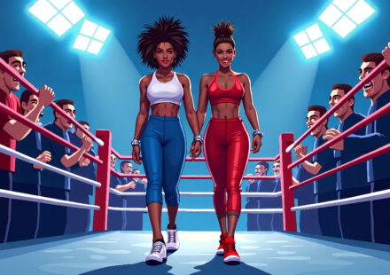 Claressa Shields Eyes Beyoncé’s Walk‑through Before Boxing Retirement — AI-generated editorial illustration