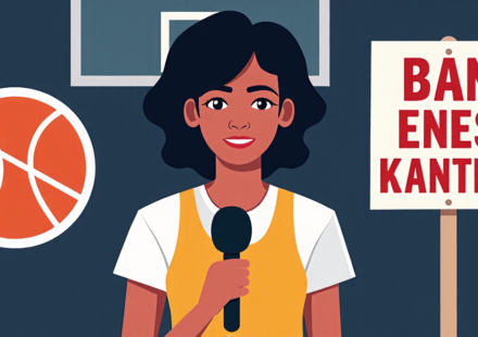 Angel McCoughtry Calls for WNBA Ban on Enes Kanter Amid Trans Controversy — AI-generated editorial illustration
