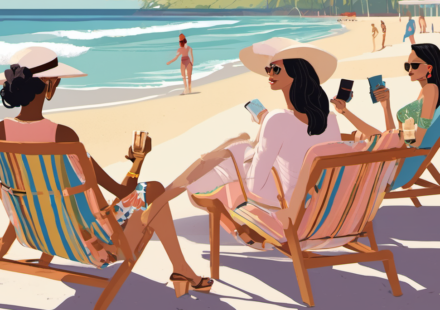 Celebs Chill in Sunny Lounge Chairs: Morgan Ketzner, Kara Del Toro & Sierra Furtado Shine — AI-generated editorial illustration