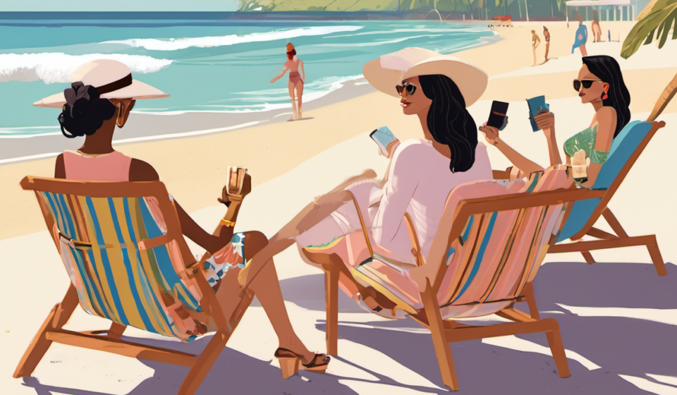 Celebs Chill in Sunny Lounge Chairs: Morgan Ketzner, Kara Del Toro & Sierra Furtado Shine — AI-generated editorial illustration