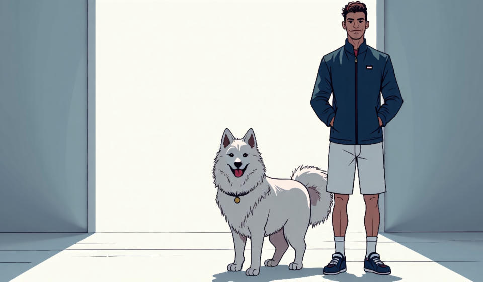 Taylor Swift and Travis Kelce’s Samoyed Wendy Struts the Runway — AI-generated editorial illustration