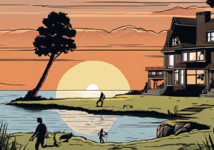 Travis Kelce Buys $5.3M Ohio Lakefront Mansion Before Taylor Swift Wedding — AI-generated editorial illustration