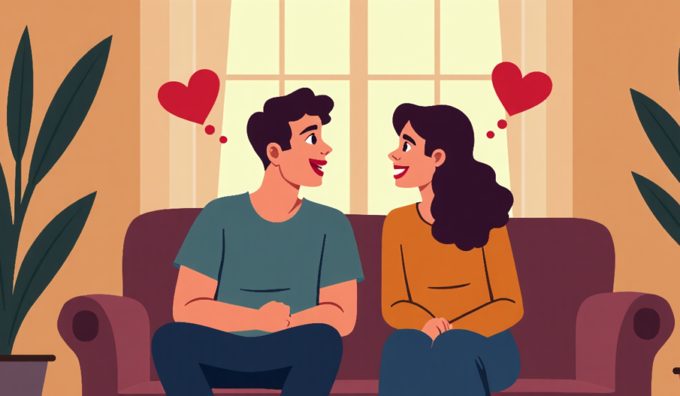 Daily Flirting Keeps Long‑Term Love Sparkling — AI-generated editorial illustration