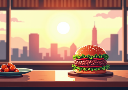 Tokyo’s Wagyu Burger Quest: A Bite of Global Competition — AI-generated editorial illustration