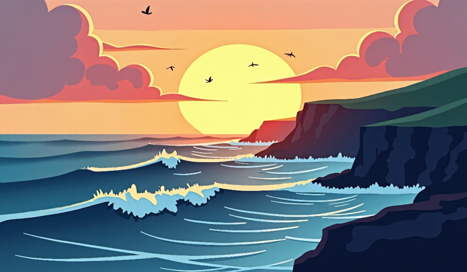 Sunrise on Newfoundland’s Coast: A Quiet Sunday Morning — AI-generated editorial illustration