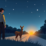 Texas Deputy’s Night Shift Turns Viral When Deer ‘Resurrects’ — AI-generated editorial illustration