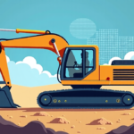 Autonomous Excavators Operate Without Drivers on U.S. Job Sites — AI-generated editorial illustration