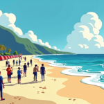 Ibiza Locals Block Cala Saladeta Beach in Protest of Mass Tourism — AI-generated editorial illustration