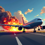 Amazon Cargo Plane Crashes at Miami International Airport, Bursts Into Flames — AI-generated editorial illustration
