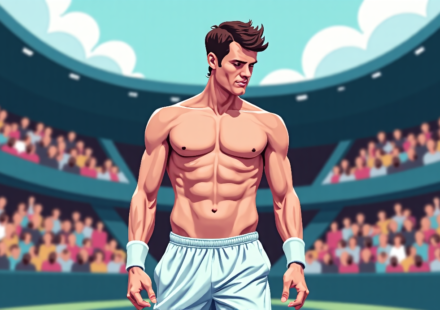 Alcaraz Sparks Controversy by Removing Shirt During U.S. Open Match — AI-generated editorial illustration