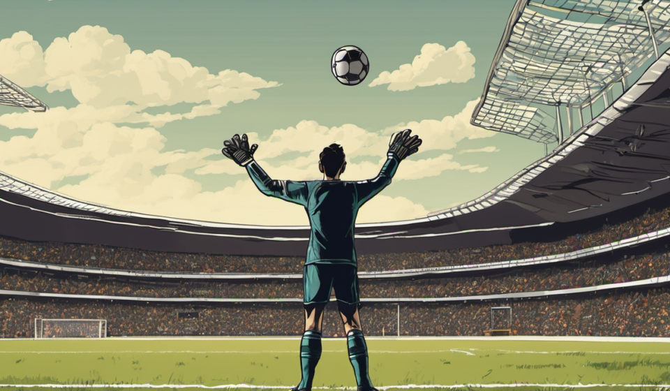 Goalkeeper Ronald Koeman Jr. Scores Twice to Rescue Telstar’s Point — AI-generated editorial illustration