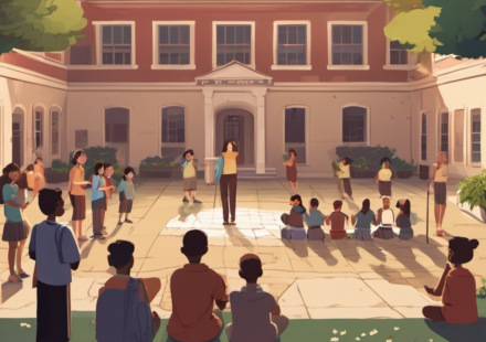Bridgeport School Turns 9/11 Loss Into Living Legacy — AI-generated editorial illustration