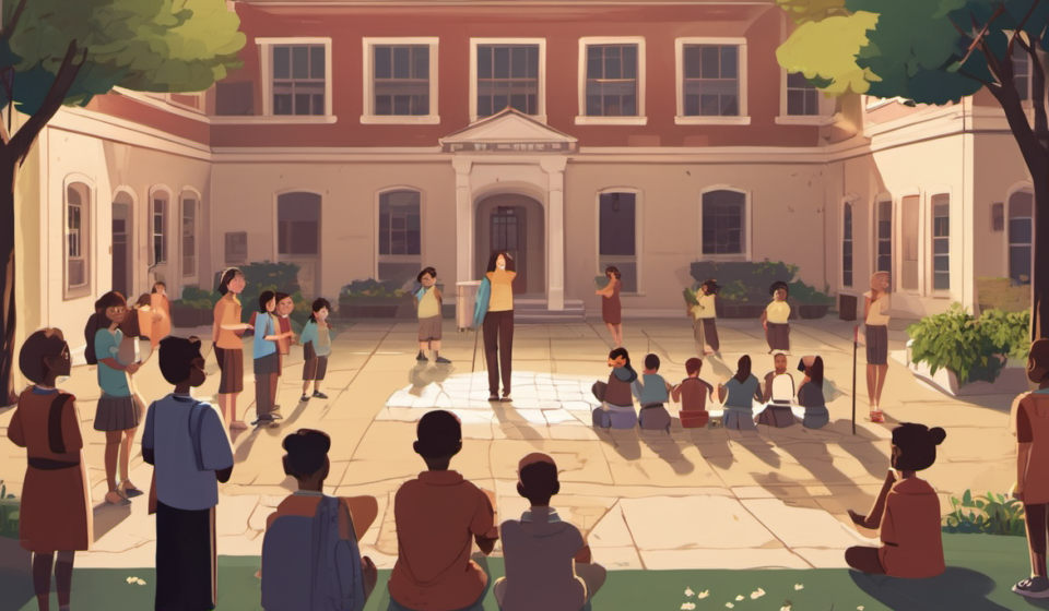 Bridgeport School Turns 9/11 Loss Into Living Legacy — AI-generated editorial illustration