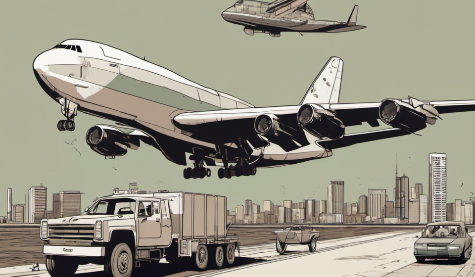 Amazon Cargo Plane Overruns Miami Runway, Tragic Losses — AI-generated editorial illustration
